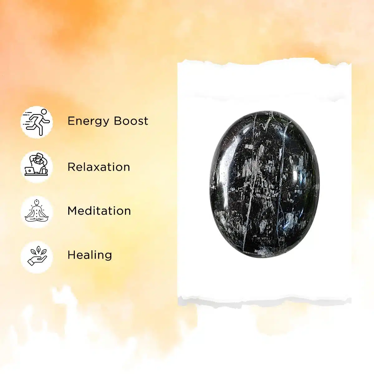 Black Tourmaline Palm stone (5) Shop Natural Crystal Black Tourmaline Palm stone