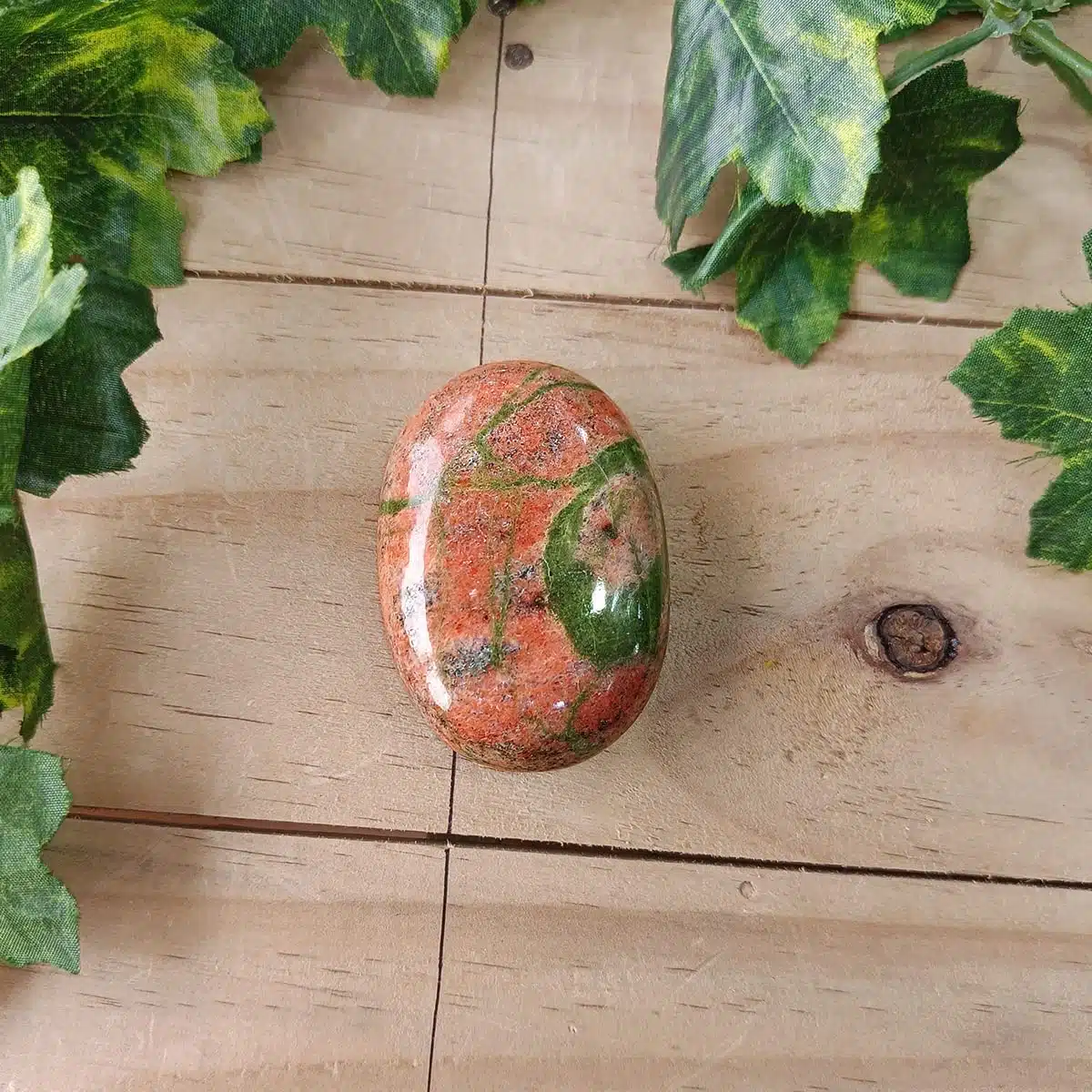 Unakite Palmstone-Shubhanjali (3) Shop Crystal Unakite Palmstone