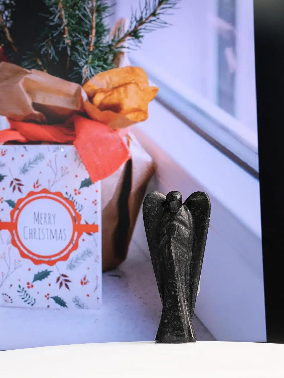 Black Tourmaline Stone Carved Angel-Shubhanjali (1) Shop Crystal Black Tourmaline Stone Carved Angel