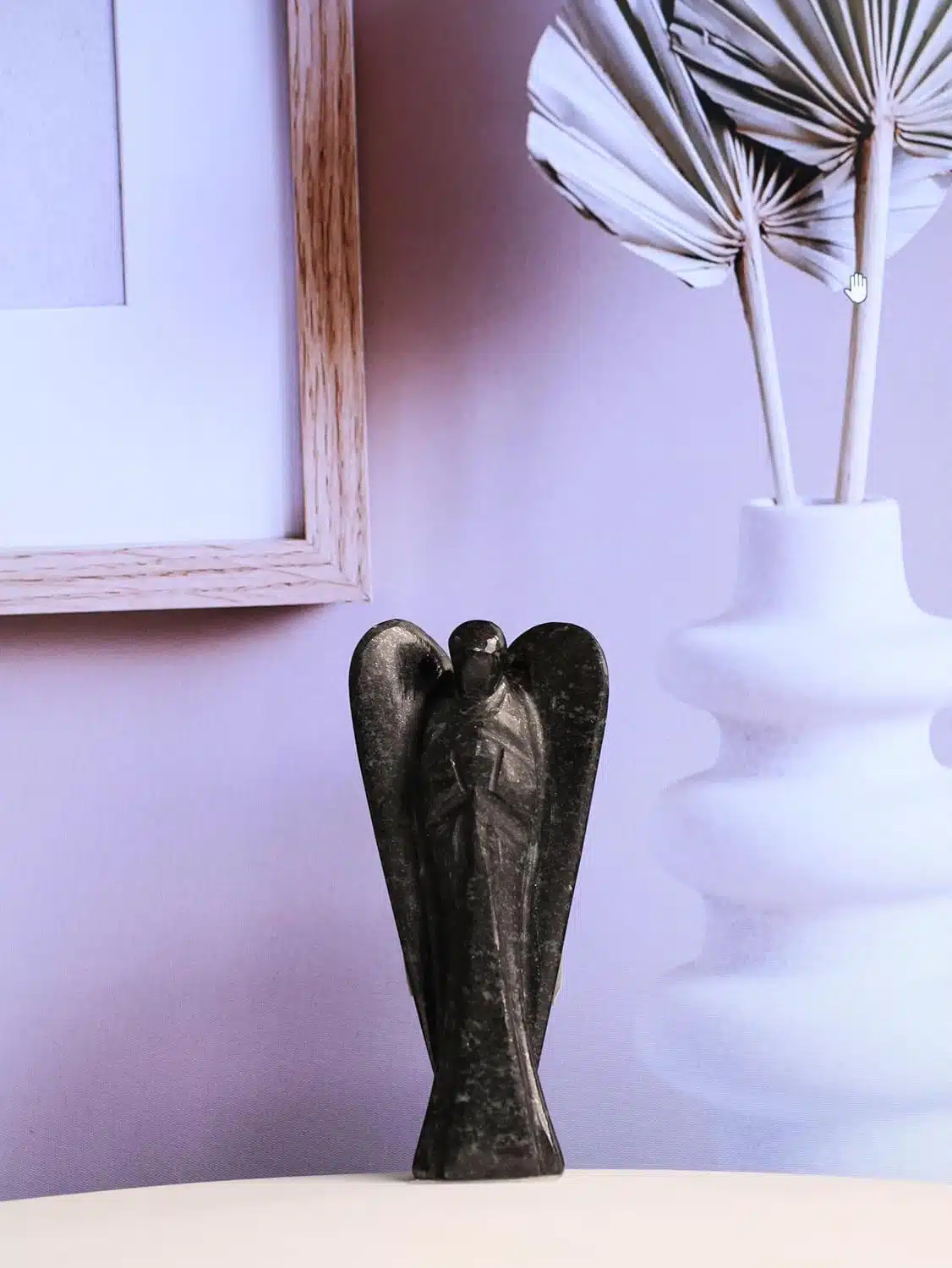 Black Tourmaline Stone Carved Angel-Shubhanjali (6) Shop Crystal Black Tourmaline Stone Carved Angel