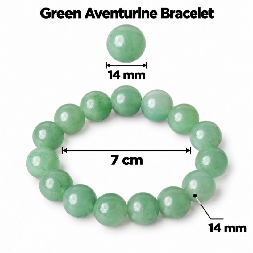 Green Aventurine Bracelet 14 mm green aventurine bracelet 14 mm