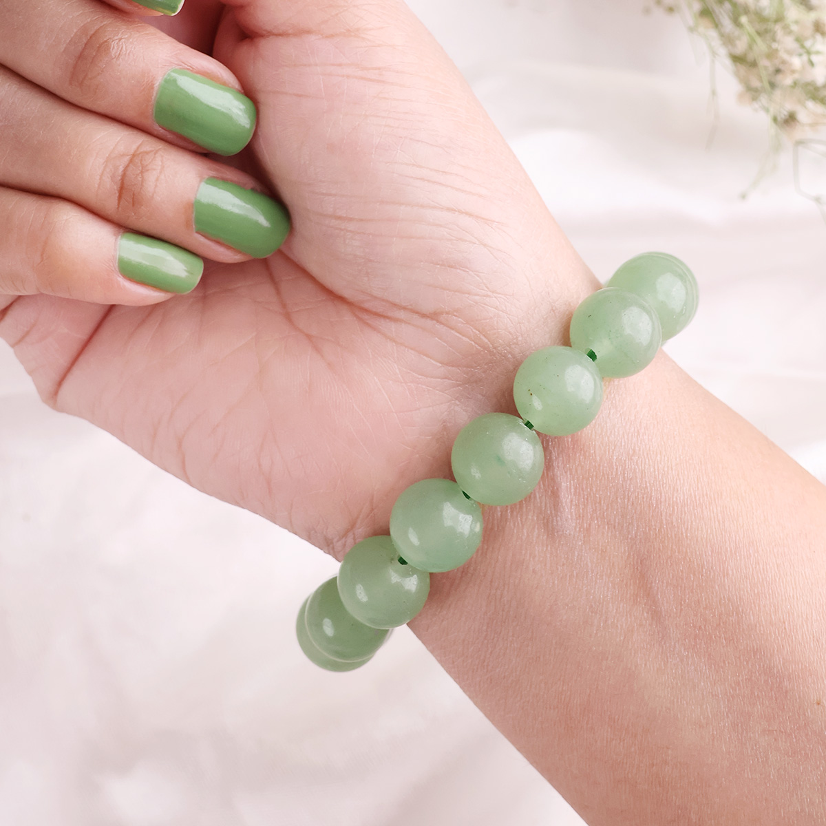 Green Aventurine Bracelet 14mm-Shubhanjali Store (2) green aventurine bracelet 14 mm