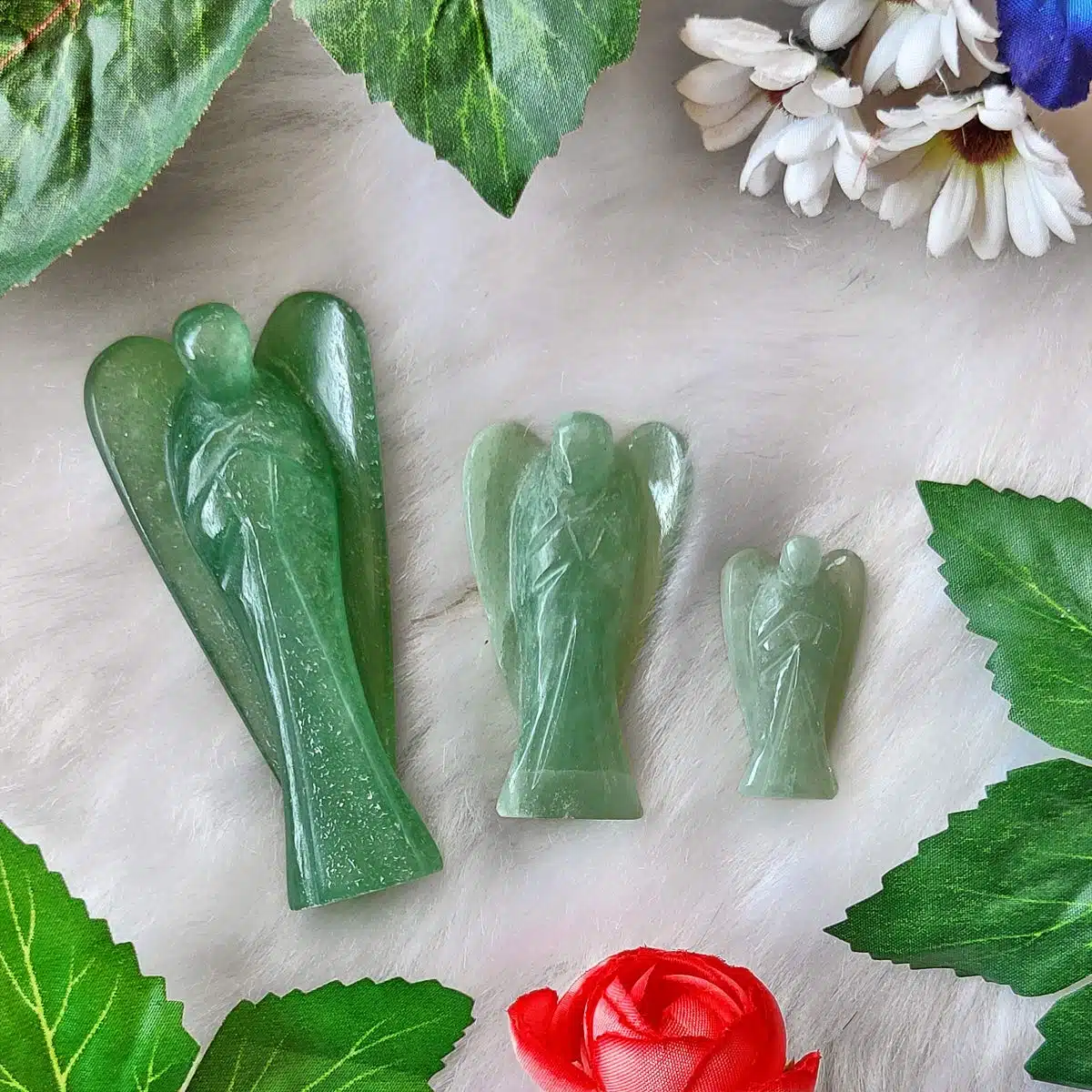 Green Aventurine Stone Angel-Shubhanjali (1) Shop Crystal Green Aventurine Stone Angel