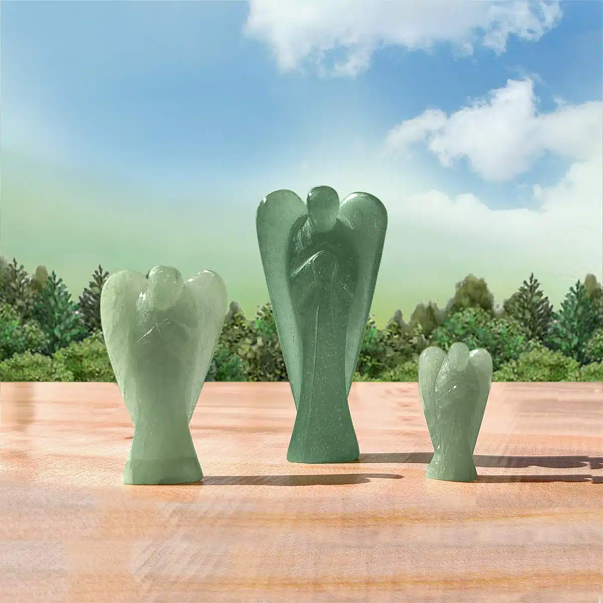 Green Aventurine Stone Angel-Shubhanjali (4) Shop Crystal Green Aventurine Stone Angel