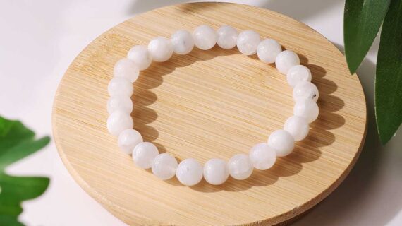 Rainbow Moonstone Round Beads Bracelet