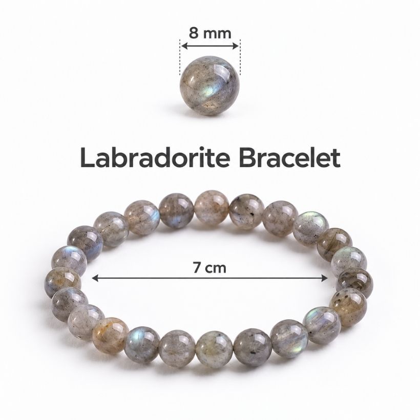 Labradorite Round Beads Bracelet (1) labradorite round beads bracelet