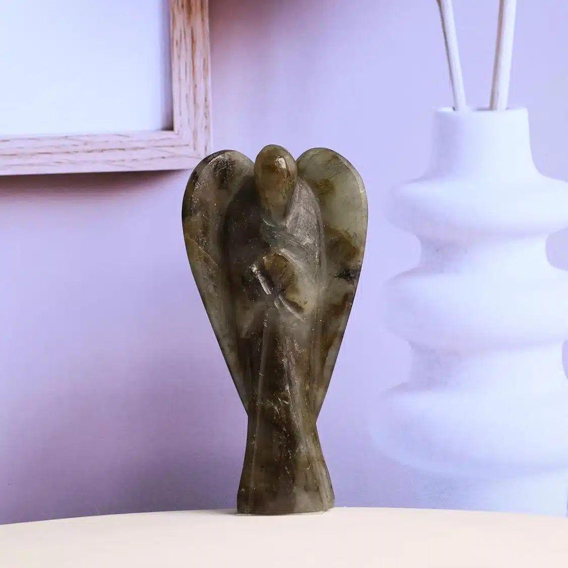 Labradorite Stone Angel-Shubhanjali (4) Shop Crystal Labradorite Stone Angel