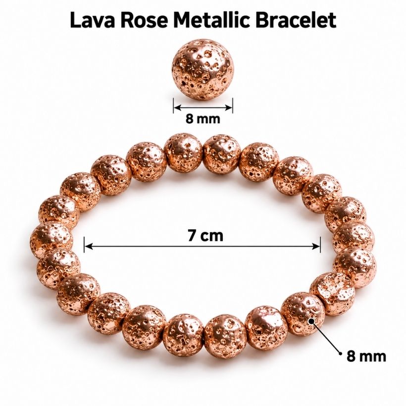 Lava Rose Metallic Bracelet 8 mm lava rose metallic bracelet 8 mm