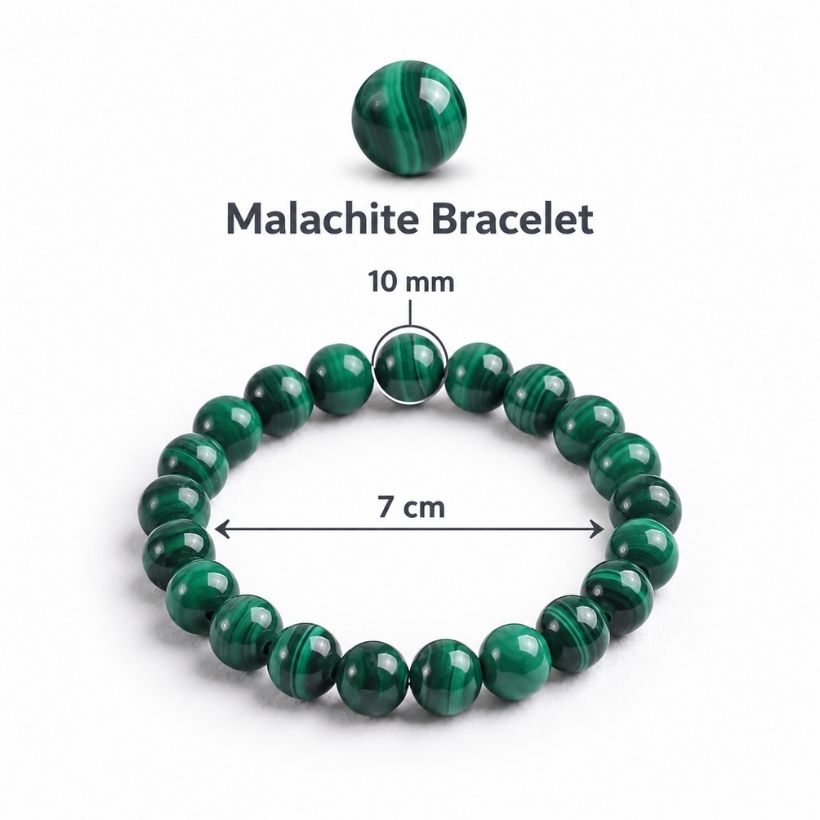 Malachite Round Beads Bracelet (2) malachite round beads bracelet