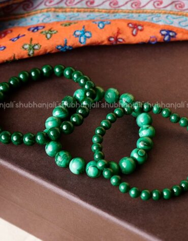 Natural Malachite Crystal Stone Round Beads Bracelet