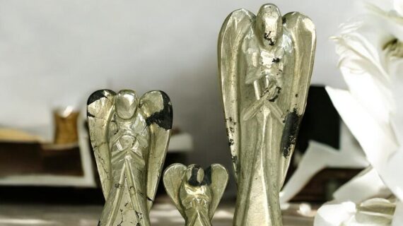 Pyrite Stone Carved Angel