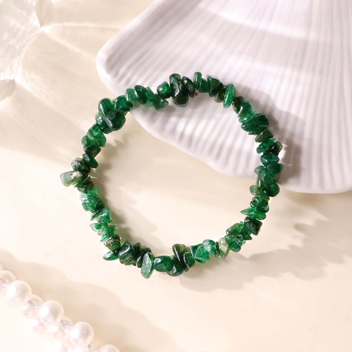 green jade chips bracelet (2)