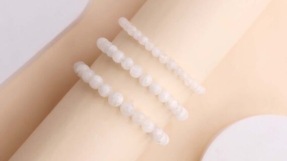 Rainbow Moonstone Round Beads Bracelet