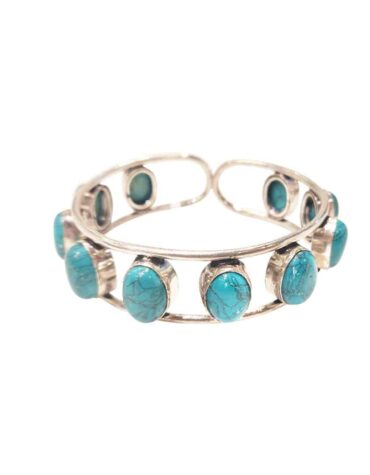 shubhanjali-oxidised-silver-firoza-gemstone-cuff-bracelet