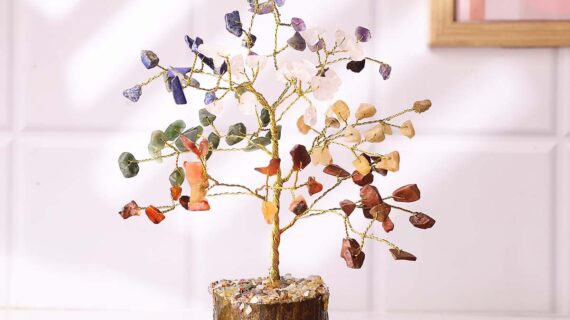 7 Chakra Tree Gold Wire – 100 Beads