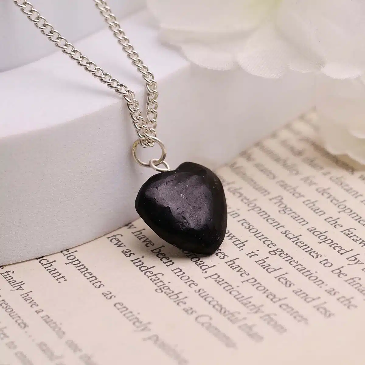 Black Tourmaline Mini Heart Pendant-Shubhanjali (1) Shop Black Tourmaline Crystal Mini Heart Pendant