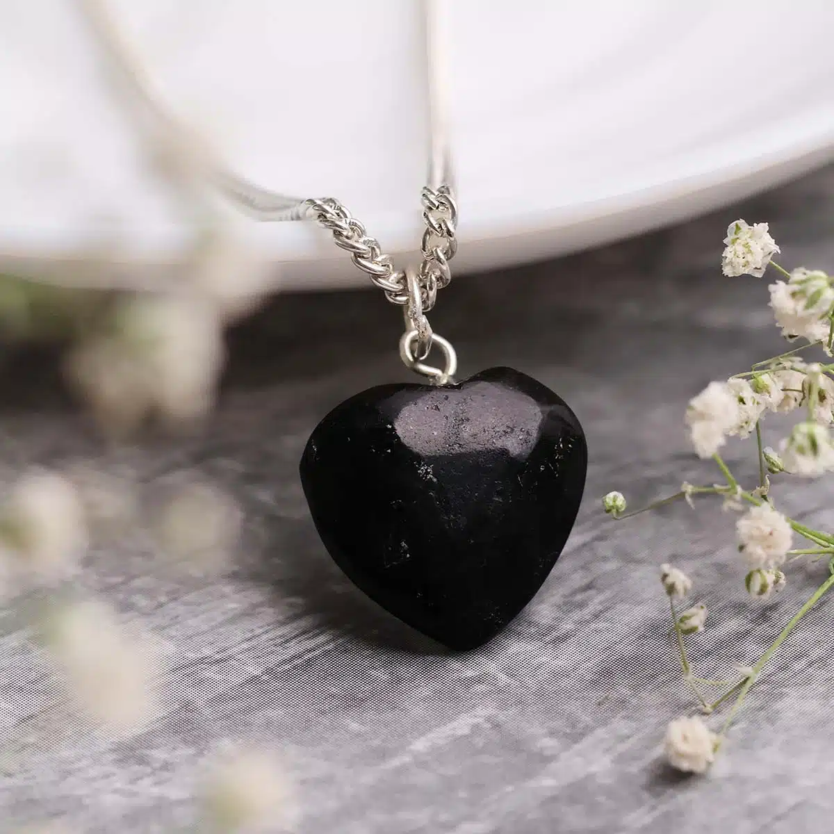 Black Tourmaline Mini Heart Pendant-Shubhanjali (2) Shop Black Tourmaline Crystal Mini Heart Pendant