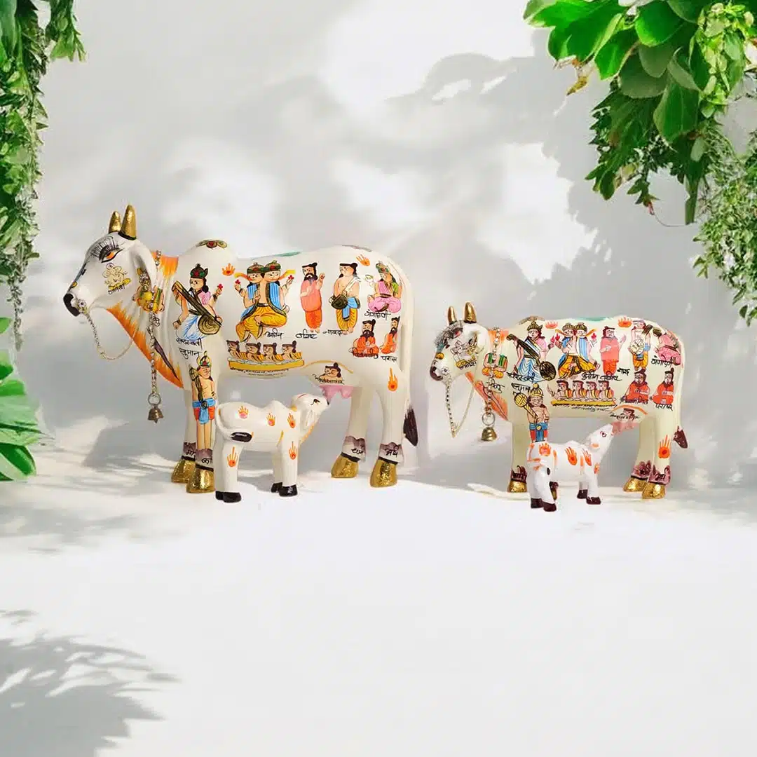 Kamdhenu Idol God Cow With Calf-Shubhanjali (4) Shop Kamdhenu Idol God Cow With Calf