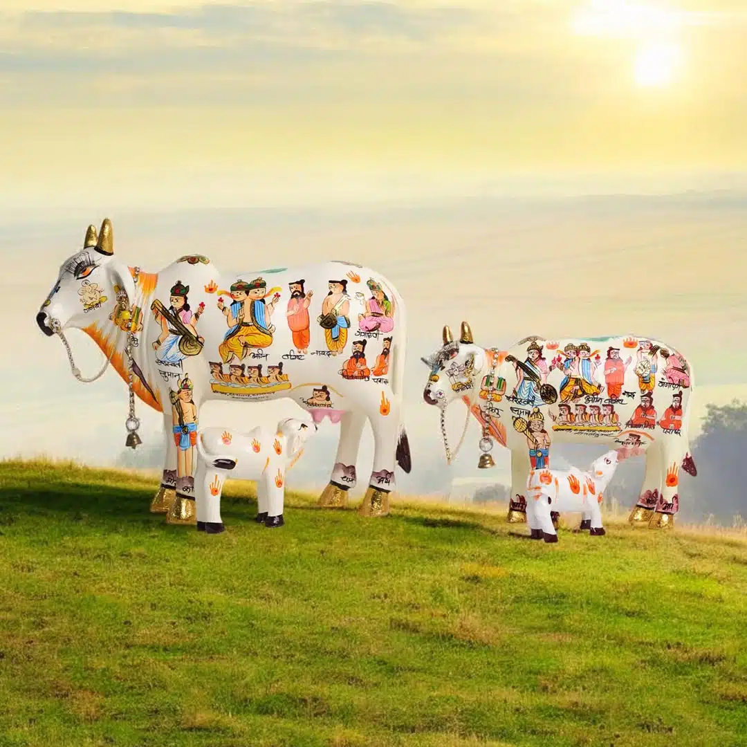 Kamdhenu Idol God Cow With Calf-Shubhanjali (5) Shop Kamdhenu Idol God Cow With Calf