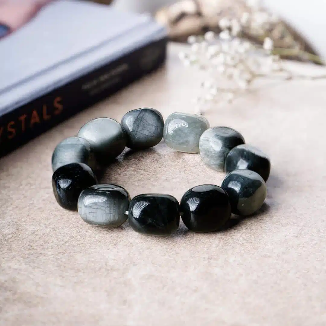 Shubhanjali-Cats-Eye-Crystal-Tumble-Bracelet.-1 Natural Cats Eye Crystal Tumble Bracelet