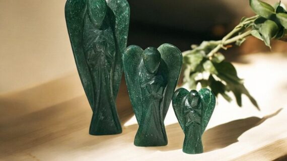 Green Jade Carved Angel