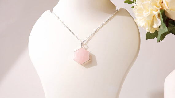 Rose Quartz Hexagon Pendant