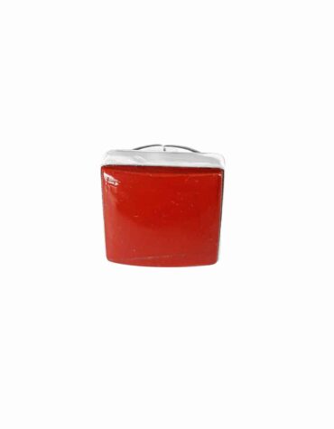 Reiki Crystal Square Shape Ring Red Jasper Natural Stone Finger Ring for Women Astrological Purpose Adjustable Finger