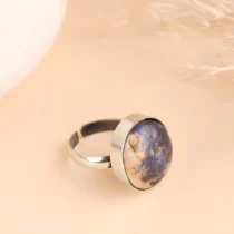 sodalite oval shape stone finger ring