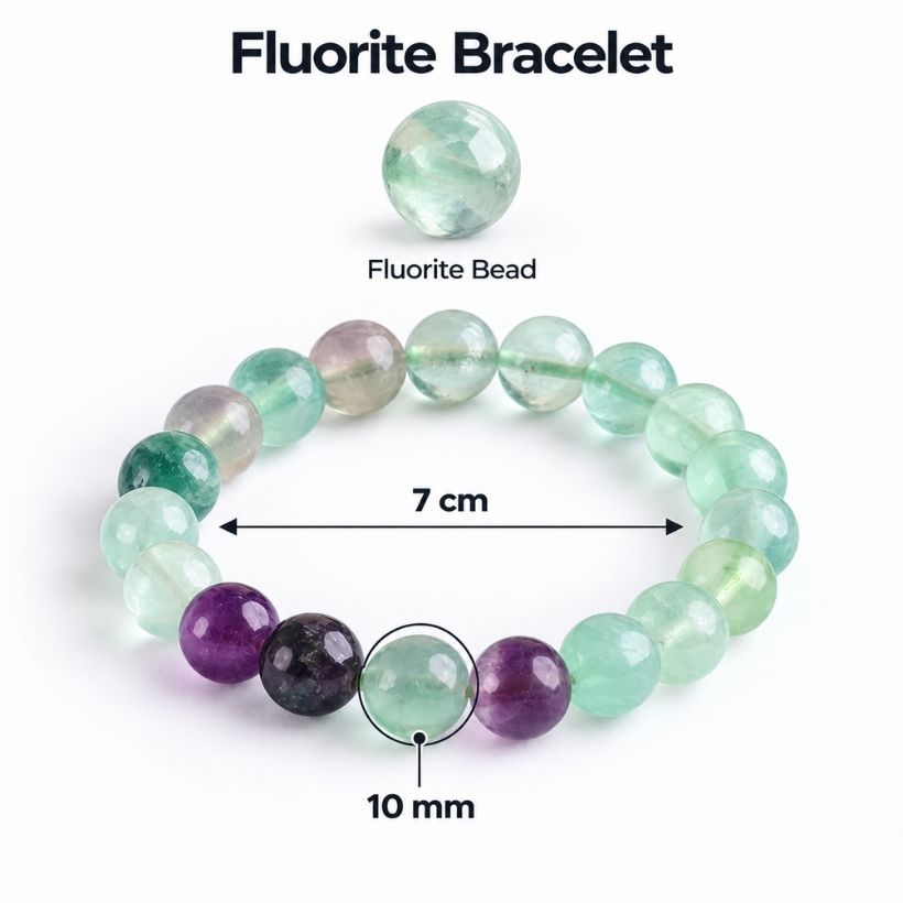 Fluorite Round Beads Bracelet (2) fluorite round beads bracelet