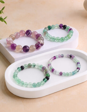 fluorite round beads bracelet