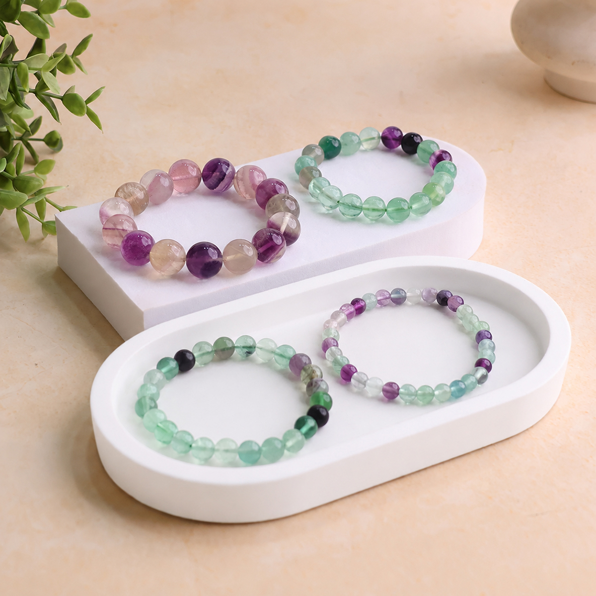 Multi Fluorite Bracelet fluorite round beads bracelet