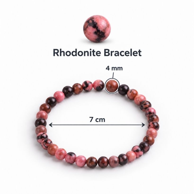 Rhodonite Round Beads Bracelet (1) rhodonite round beads bracelet