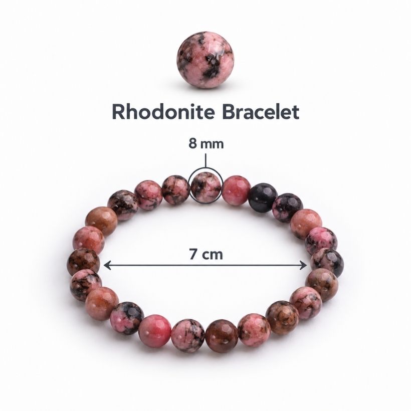 Rhodonite Round Beads Bracelet (2) rhodonite round beads bracelet
