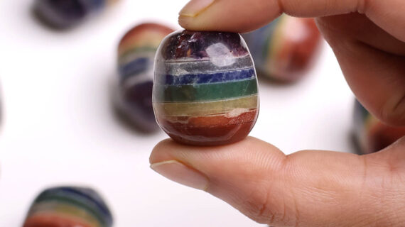 Seven Chakra Bonded Tumbled Stone