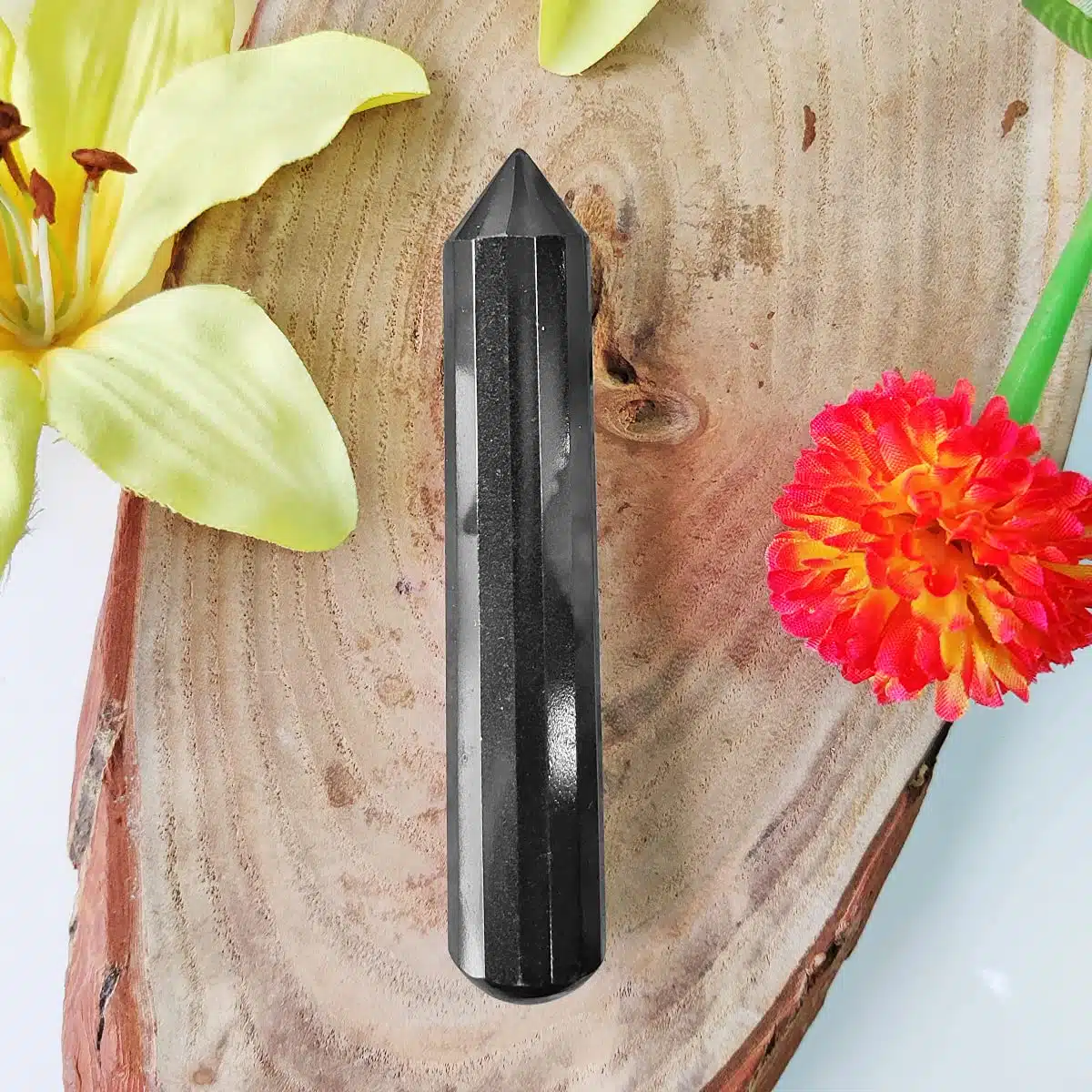 Black Tourmaline Pencil Massager Wand-Shubhanjali (6) Shop Black Tourmaline Crystal Pencil Massager Wand