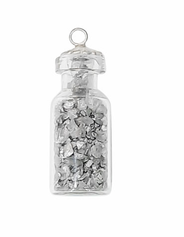 Pyrite Stone Bottle Pendant ,Pyrite Stone Bottle,Pyrite Chips Stone Bottle Pendant,Pyrite gemstone chips Bottle Pendant-Reiki Energized Natural Crystals Locket