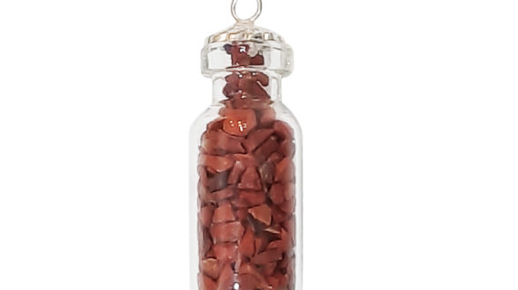 Small Red Jasper Bottle Pendant,Mini Jar Glass Bottle Pendant