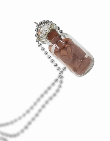 Bottle Pendant, Tiger Eye chips Bottle Pendant,Tigers Eye Necklace, healing crystals and stones Locket,Tiger Eye chips Bottle Pendant-Reiki Energized Bottle Locket