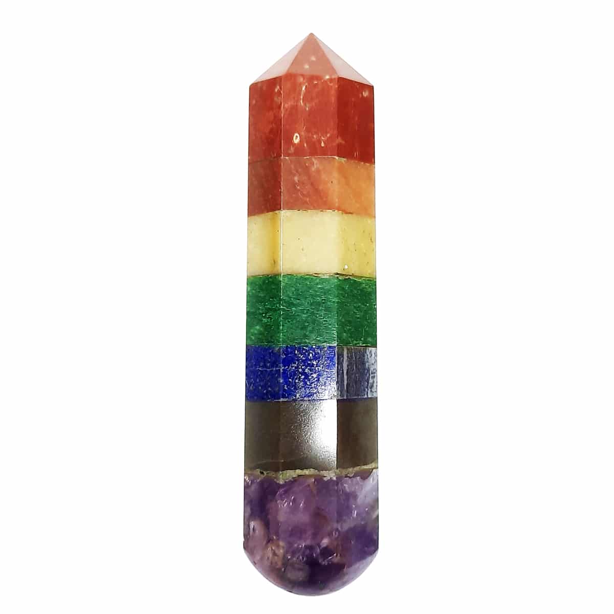 Seven Chakra Healing Wand,Pencil Point Crystal 7 Chakra Massager Wand