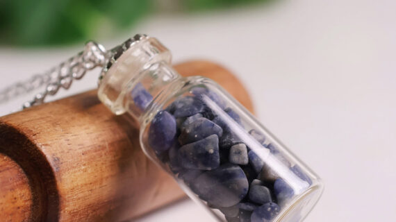 Small Lapis Lazuli Bottle Pendant,Mini Jar Glass Bottle Pendant