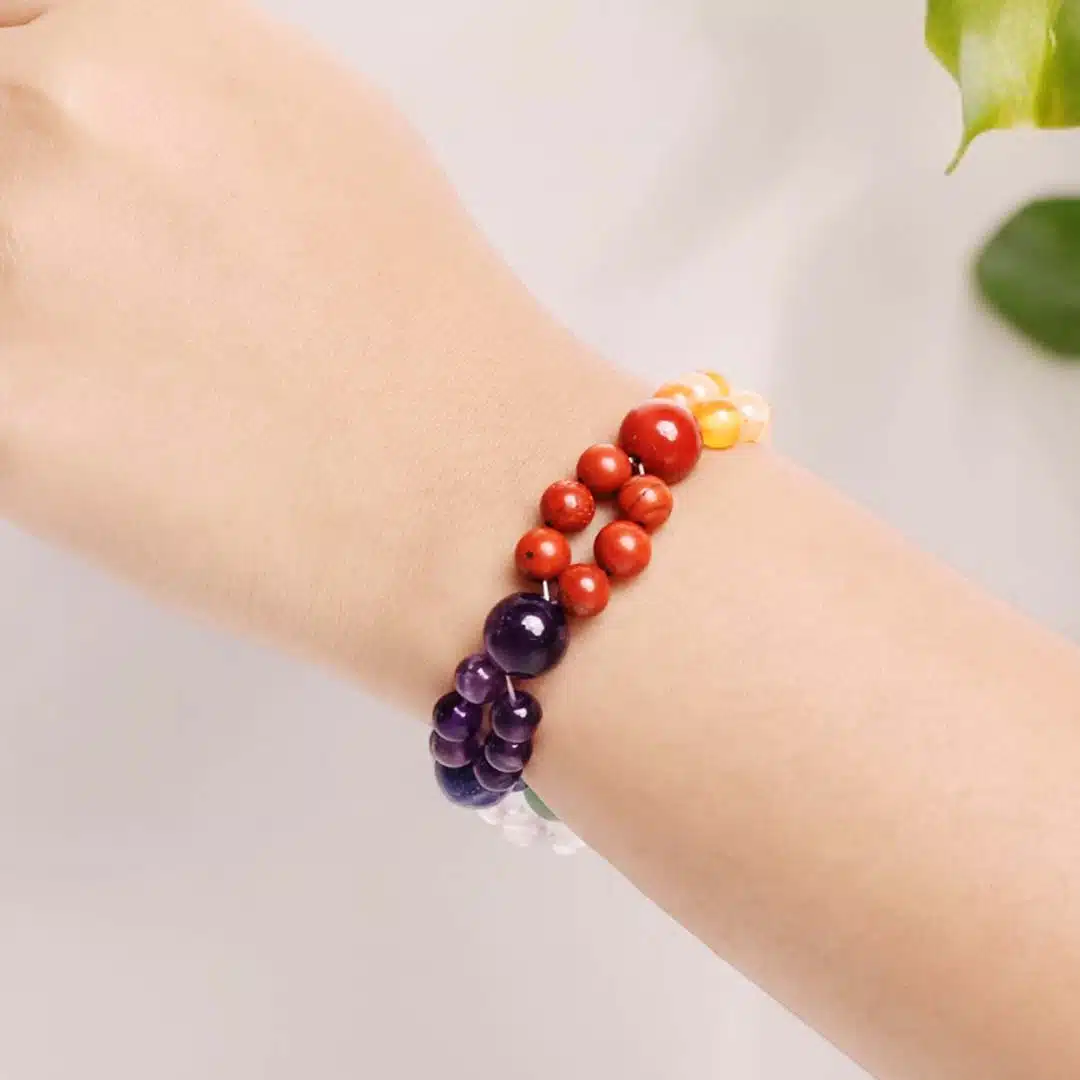 Shubhanjali-7 Chakra Bracelet 6mm-10mm Double Layer (1) Shop Natural 7 Chakra Bracelet 6mm-10mm Double Layer