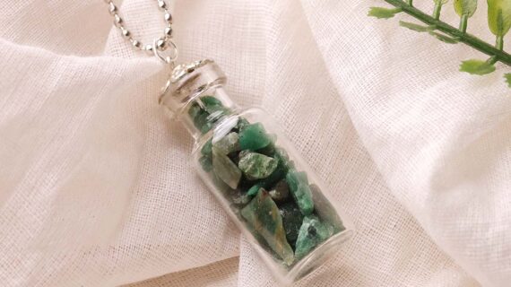 Small Green Jade Bottle Pendant,Mini Jar Glass Bottle Pendant