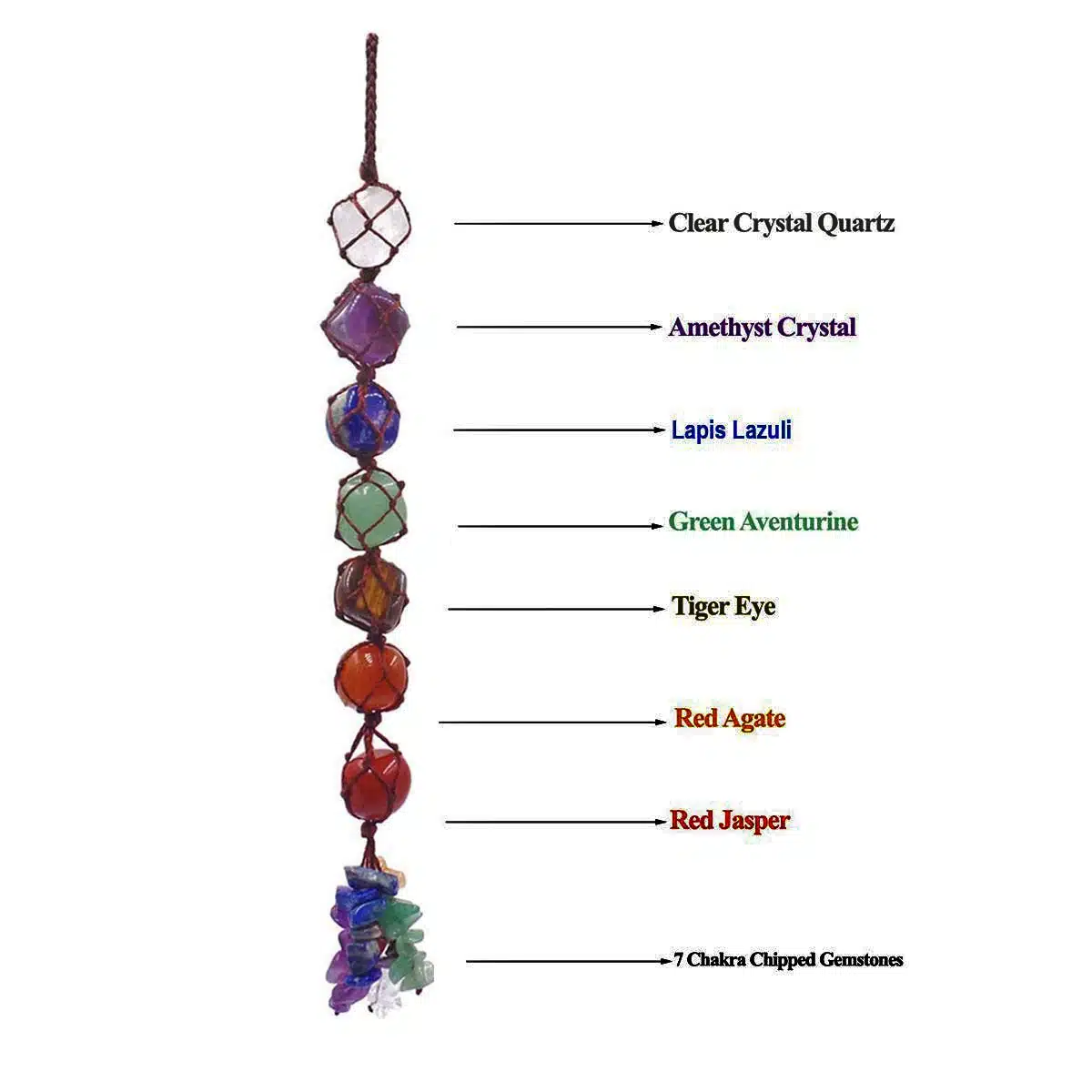 7 Chakra Tumble Car Hanging-Shubhanjali (2) Shop 7 Chakra Crystal Tumble Car Hanging