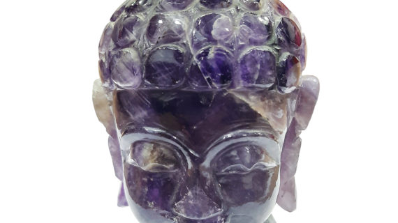 Amethyst Buddha Head | Hand carved | God of Fortune,Buddha figurine