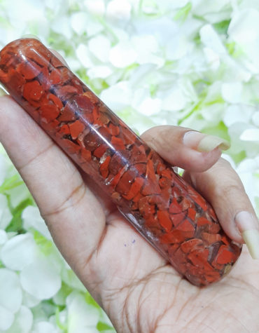 Red Jasper Organ Natural Energised Rounded End Smooth Massage Wand,Red Jasper Orgone Massage Wand