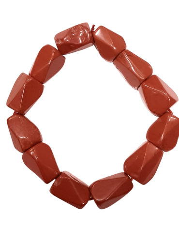 Red Jasper Natural Tumble Stone Bracelet 15mm Bracelet for Reiki Healing and Crystal Healing,Red Jasper Chunky Crystal Bracelet | Tumbled Stones | Elastic Stretch | Tumble Bracelet