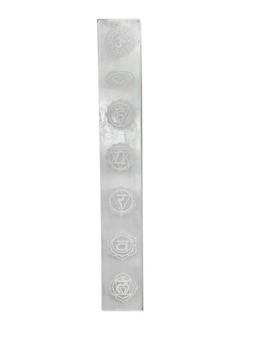 Selenite Seven Chakra Symbols Engraved Selenite Stick/Plate/Wands for Yoga Meditation Balancing Selenite Plate incense holder,Selenite Slab ,Rekhi Selenite charging plate