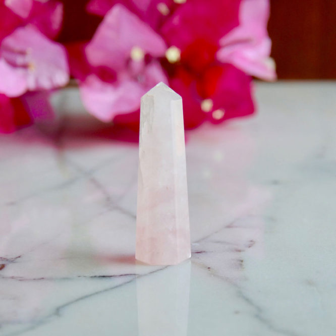 Shiv Shakti Natural Pencils Tower Pair Clear and Rose Quartz,Crystal Shiv Shakti Pair, Clear Quartz & Rose Quartz Energised Crystal Natural Pencils