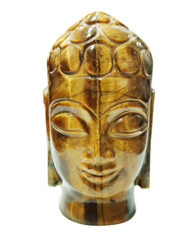 Hand Crafted Tiger Eye Gemstone Spiritual Buddha Statue Sculpture,Tiger Eye Stone Buddha Head Sculpture,Figurine Sculpture Buddha,Lord of Success,Courage,Power & Strength