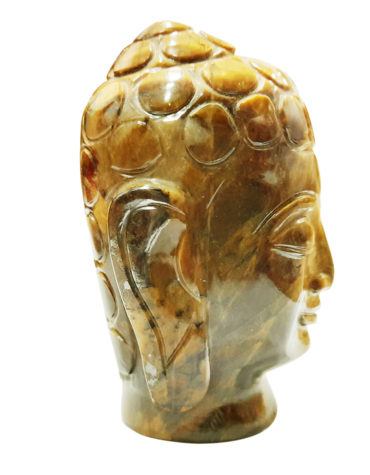 Hand Crafted Tiger Eye Gemstone Spiritual Buddha Statue Sculpture,Tiger Eye Stone Buddha Head Sculpture,Figurine Sculpture Buddha,Lord of Success,Courage,Power & Strength